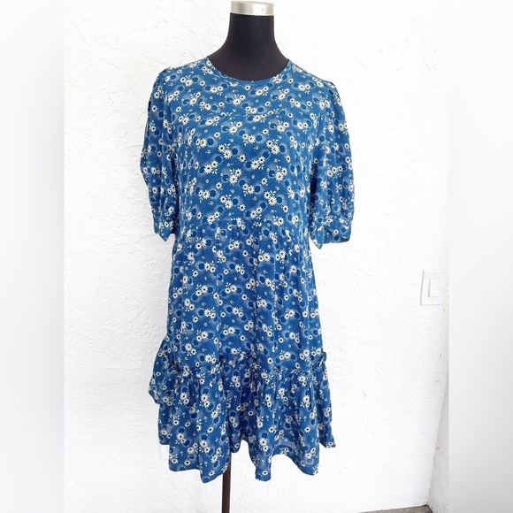 Sea New York Josephine Silk Printed Short Sleeve Mini Dress Womens Large - Picture 1 of 9